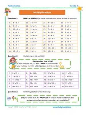 cover image of Grade 4 Maths Workbook: Multiplication